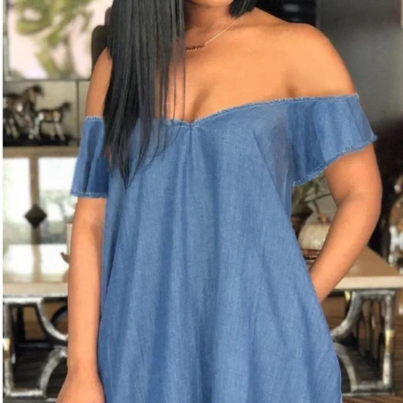 Oversized off the shoulder loose  maxi dress - Picture 5 of 6